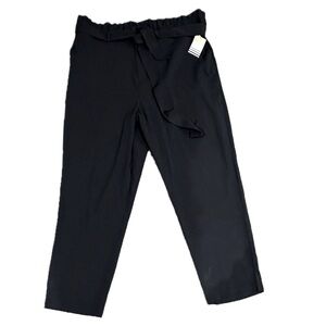 👖🖤 OPHELIA ROE Black Paper Bag Pants | Women’s Plus Size 1X | Relaxed Ankle